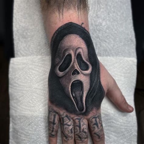 ghostface tattoo|traditional ghostface tattoo.